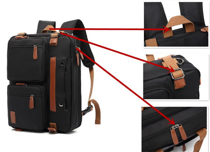 Nova Mochila Conversível Multifuncional 2025 Mochila para Notebook de 15,6/17,3 Polegadas Mochila de Viagem de Negócios Mochila Escolar de Nylon Impermeável