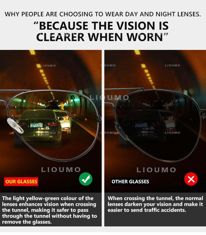 Top Brand Pilot Photochromic  Sunglasses Men Polarized Day Night Driving Glasses Women Chameleon Goggles Unisex sonnenbrille