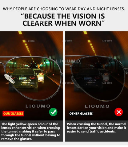 Top Brand Pilot Photochromic  Sunglasses Men Polarized Day Night Driving Glasses Women Chameleon Goggles Unisex sonnenbrille