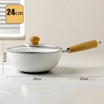 Ceramic Non-Stick Pan Frying Pan Wok Pan Home Steak Skillet Pancake Fried Induction Cooker Gas Stove Special Saucepan Nonstick