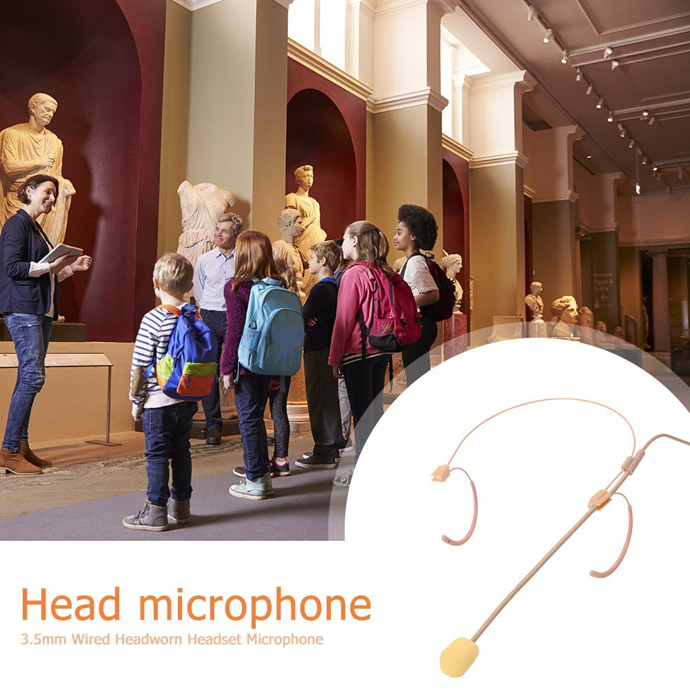 Microfone Condensador com Fio de 3,5 mm para Uso na Cabeça com Cancelamento de Ruído para Transmissor Bodypack Sem Fio Headset Mini Microfone