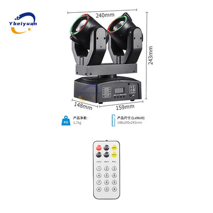 New Double Head Moving Head Beam Light With Aperture Remote Control DMX512 DJ Disco Bar Christmas Birthday Party Effect Light