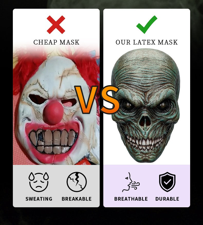 Horror Clown Mask Cosplay Prop Latex Mask, Carnival Novelty Mask, Suitable for Themed Parties, Prank Costumes, Halloween Dance Performances, Etc