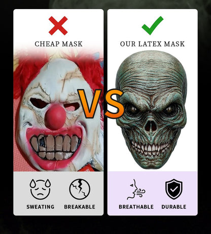 Horror Clown Mask Cosplay Prop Latex Mask, Carnival Novelty Mask, Suitable for Themed Parties, Prank Costumes, Halloween Dance Performances, Etc