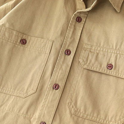 Gmiixder Men Cargo Long Sleeve Shirt Spring Autumn Hip Hop Jacket American Casual Retro Green Tough Man Workwear Shirt