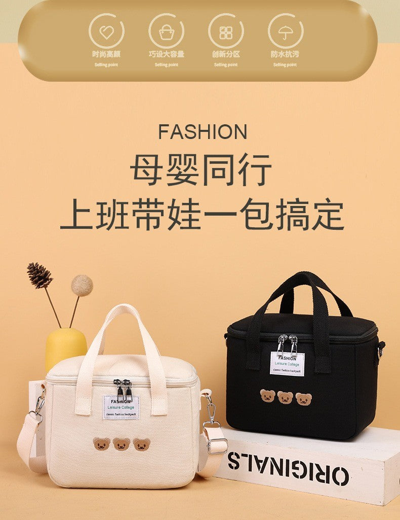 Cartoon Bear Mommy Bag Baby Feeding Bottle Cooler Bag Thermos for Children Thermal Infant Thermo Bottles Mother Kids