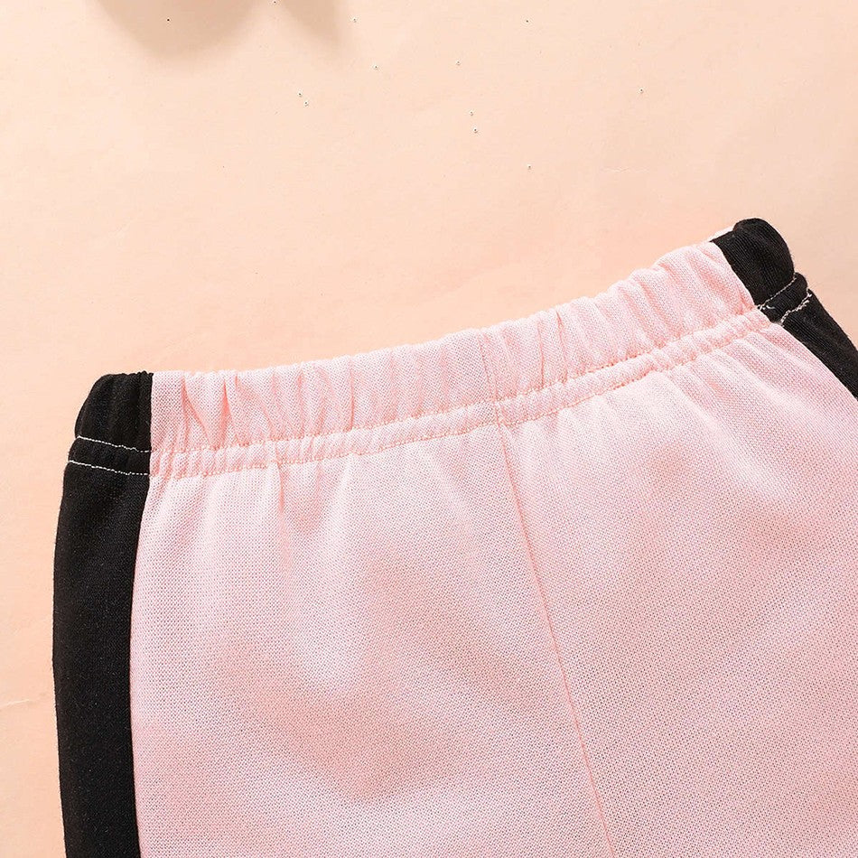 Comfort Fashion Spring-Autumn Baby 2-Piece Clothing Set Children Long Sleeve Hoodie and Color Blocked Pants Everyday Wear Sets