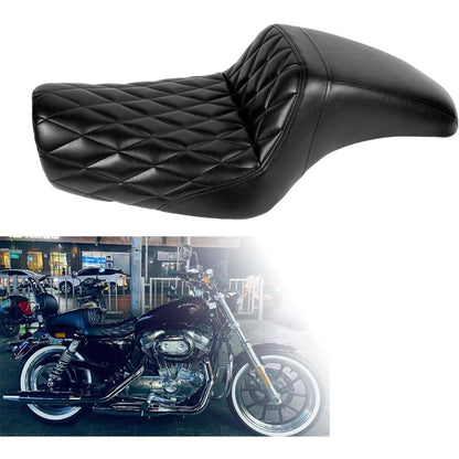Two-up Seat, Driver+Passenger Seat Cushion, Stepped Type, For Harley-Davidson Sportster Iron XL883 XL1200 (2004-2006)&(2010-2022