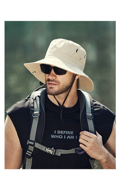 Summer Wide Large Brim Men Fisherman Hat Waterproof UV Protection Sun cap Hiking Fishing Climbing Oversized Safari Bucket Hats