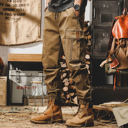 Calça Cargo Masculina ARENS Techwear Preta Calça Cargo Masculina Vintage Japonesa Streetwear Hip Hop Bolsos Estilo Safari Casual Solta