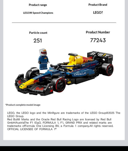 LEGO 77243 Speed Champions Oracle Red Bull Racing RB20 Modelos de Carro de Corrida de F1 - Conjunto de Construção para Adultos, Maiores de 18 Anos, 251 Peças