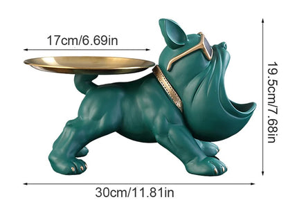 Estatueta de Bulldog para Decoração de Casa de 30cm, Estátua de Cachorro, Caixa de Armazenamento, Ornamento Animal, Artesanato de Resina, Escultura de Arte, Estatueta de Cachorro para Casa