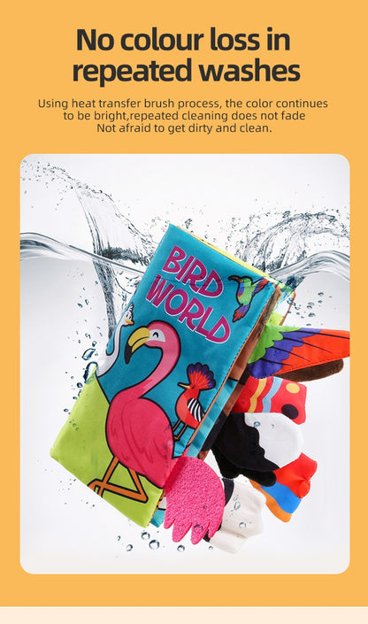 Baby Cloth Book Baby Toys 0-3 Year Old Infant Early Education Toys 6 Pages Cloth Book