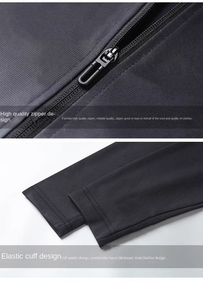 Running jacket for men, autumn quick drying sports windbreaker, fitness top, professional morning running training suit with fle