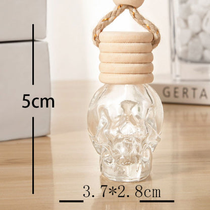 Car Skull Perfume Bottle Ornament Aromatherapy Essential Oil Bottle Hanging Auto Air Freshener Decoration Interior for Home