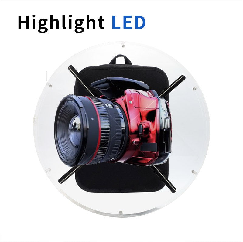 52CM LED 3D Holographic Fan Projector Portable Backpack with WiFi 576pcs Projector for Christmas Event Parties Advertising