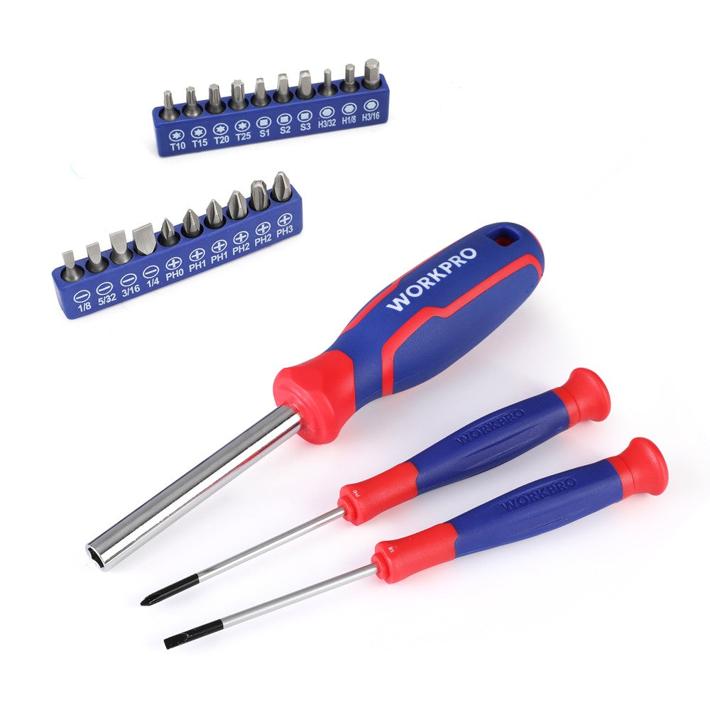 WORKPRO Conjunto de Ferramentas com 35 Peças, Kit de Ferramentas Domésticas Geral com Caixa de Armazenamento, Conjunto Básico de Ferramentas para Casa, Garagem, Apartamento, Dormitório