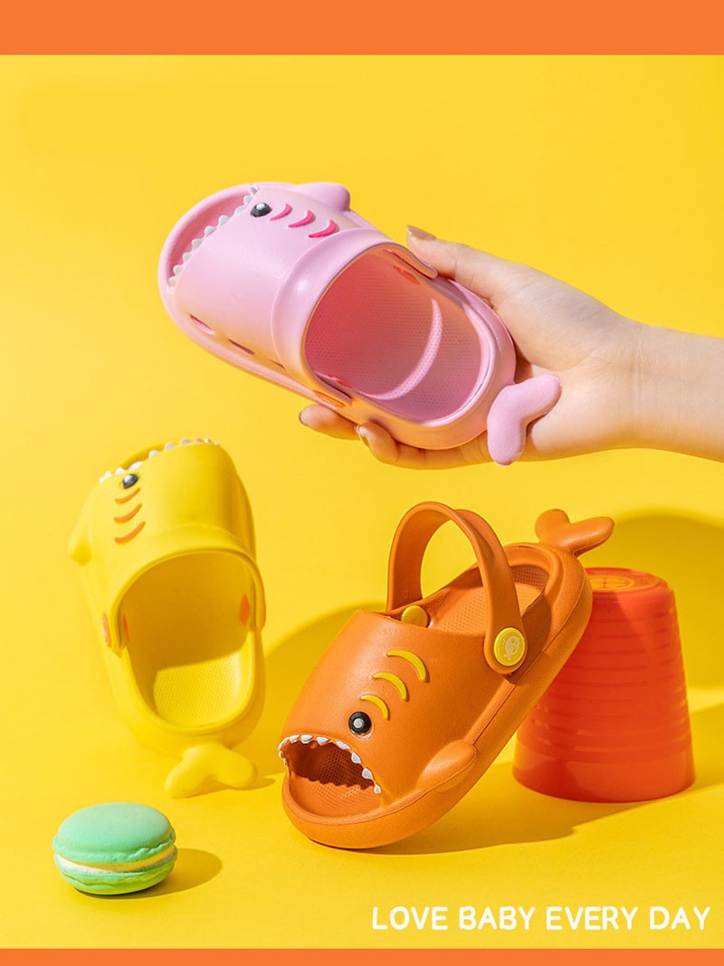 Children Sandals Kids Cartoon Shark Summer Toddler Boys Girls Soft Sole Baby Shoes Anti-Slip Slippers