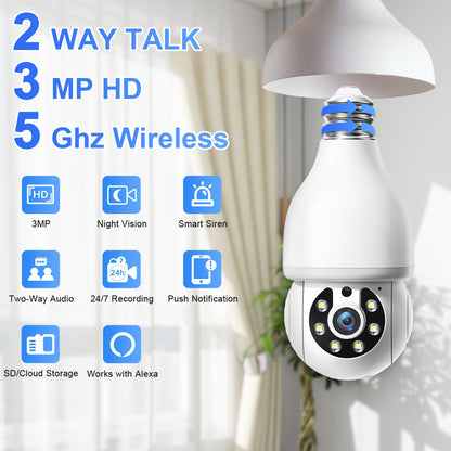 WESECUU 3MP Security Cameras Security Protection Indoor Wireless WIFI MINI Camera 2.4G Wi-Fi Two-Way Talk