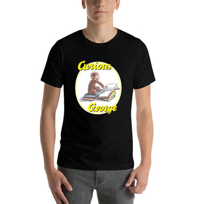 Curious George Reading Poster. T-Shirt t shirt man casual g man t shirts for men t shirt man plain T-Shirt