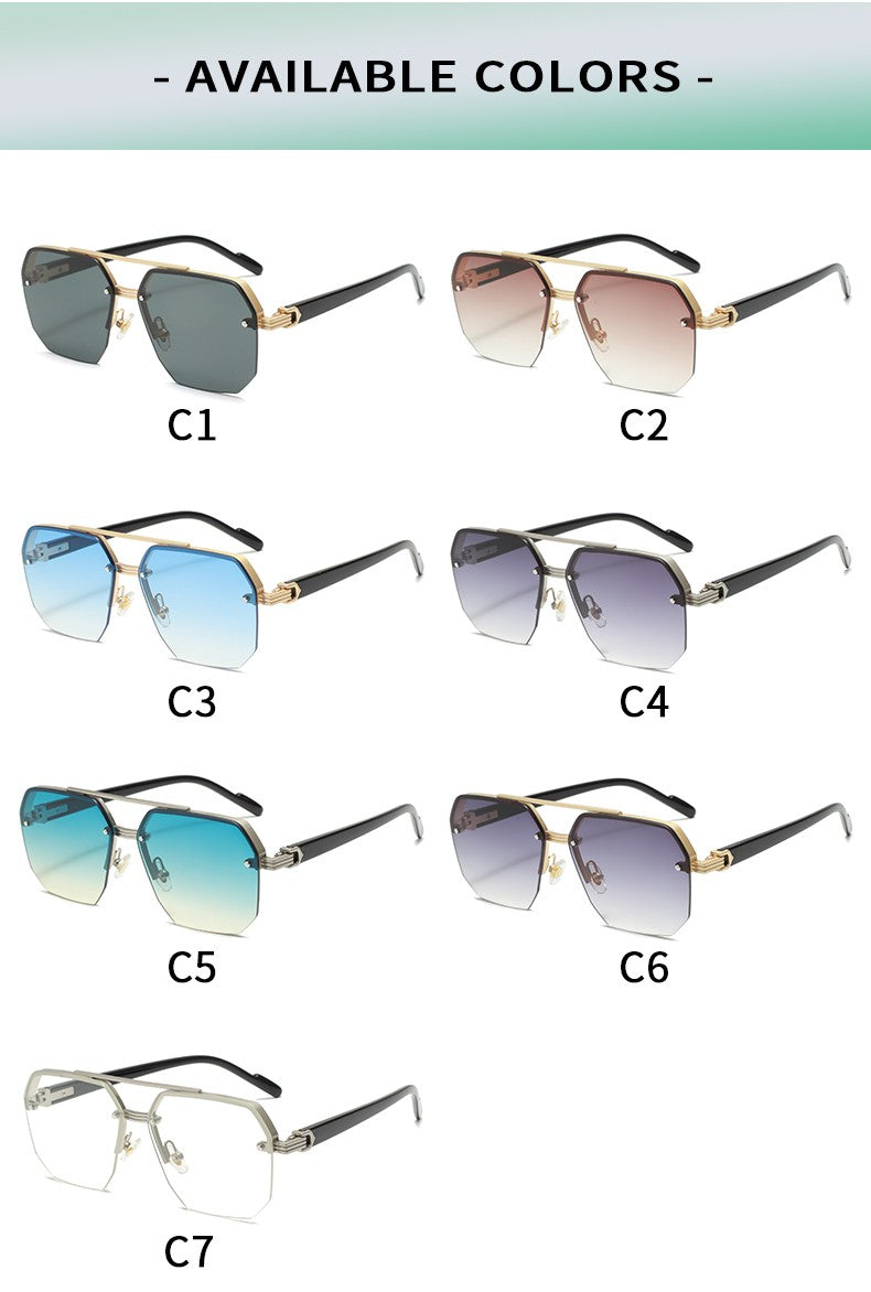 New Fashion Sunglasses Cool Men Vintage Brand Design Metal Square Sun Glasses Women Shades UV400 Oculos De Sol