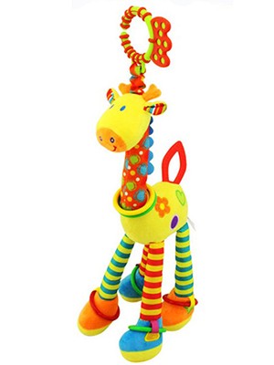 47CM Baby Stroller Soother Hanging Doll Giraffe with Soft Cotton Crib Bell Infant Bed Game Educational Toy for Son Daughter Gift