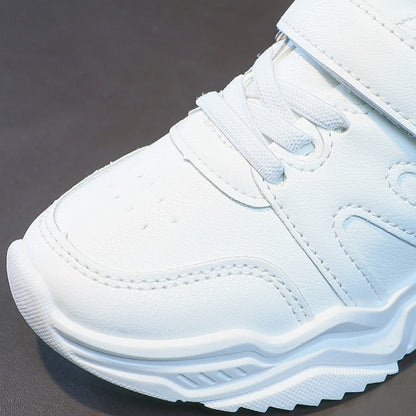 Spring Kids White Sneakers Leisure Chunky Concise Fashion Boys Girls Sport Shoes 26-37 Running All-match Children Trainers