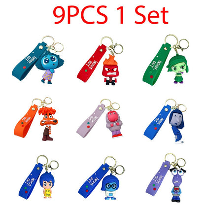 30 Peças/Conjunto Atacado Chaveiro Divertida Mente 2 Boneco de Personagem de Desenho Animado Fofo Chaveiro Pingente de Boneca de Personagem de Filme para Presente Infantil