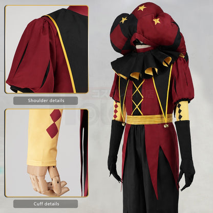 HOLOUN The Freak Anime Pierrot Cosplay Costume Coat Top Pants Belt Clown Collar Clown Hat Convention Halloween Christmas