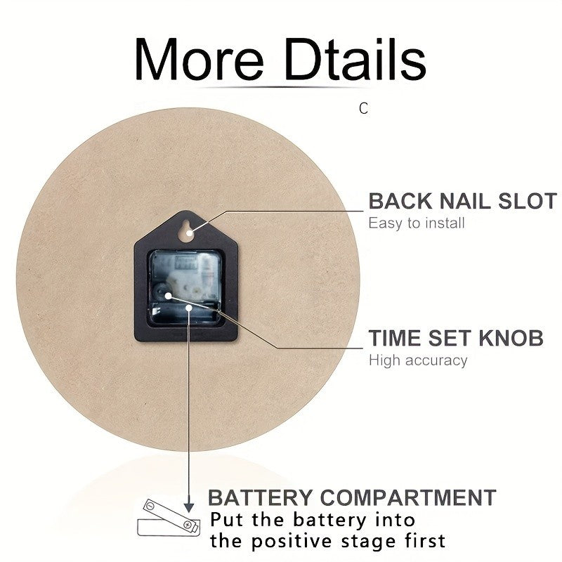 Silent Quartz Movement Round Wall Clock with Red Electric Guitar & Speakers Design - Glass Art Clock for Bedroom, Kitchen, Stud