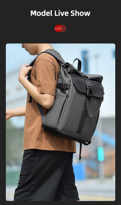 Men's Backpack Roll Top Bag Waterproof Laptop Compartment for Work Travel School Bag Hiking Bookbag Mens Gifts