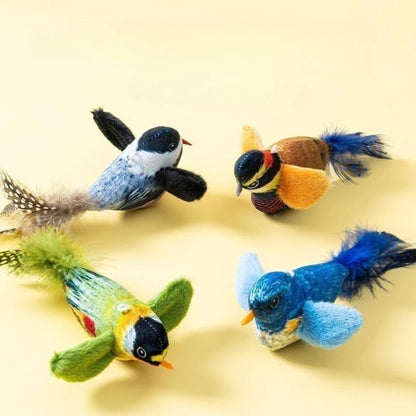 Brinquedo Interativo de Pássaros para Gatos, Brinquedo Sonoro de Gatnip para Perseguir e Provocar, Brinquedo de Gato Suspenso na Parede, Gato se Diverte Sozinho