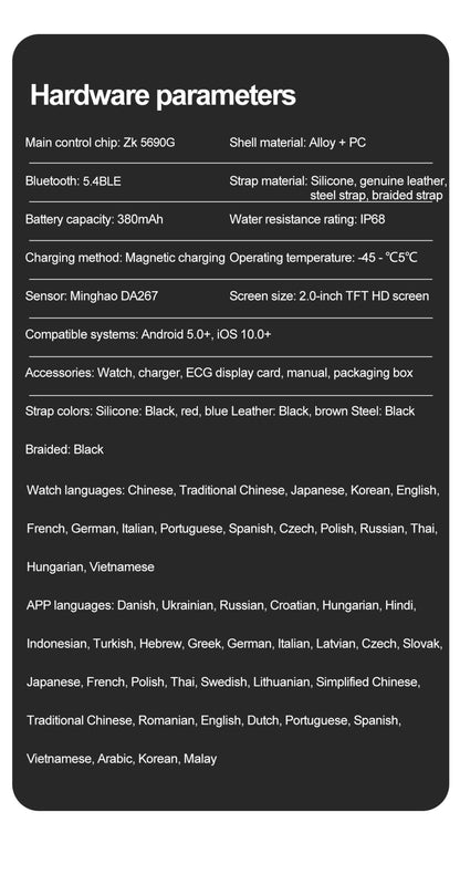 Smartwatches 2025: Novo ECG+PPG, relógio feminino e masculino, ácido úrico, pressão arterial, oxigênio no sangue, análise corporal, gordura corporal, chamadas BT, lanterna de LED.