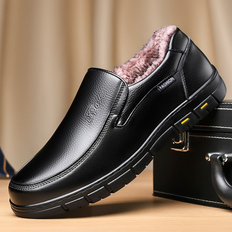 Winter Warm Men Casual Shoes Genuine Leather Breathable Man Loafers High Quality Mens Formal Dress Shoes Slip on Driving Shoes