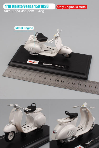 Maisto 1/18 Piaggio Vespa Scooter 98 PK 125 GTR P150X 300 MP5 Primavera GTS 125CC 150CC 946 Moto Miniatura de Brinquedo de Metal