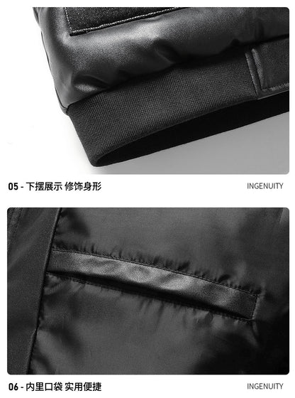 2024 Autumn/Winter New Men's Cowboy Coat Men's Youth Collar Jacket Men Single row Concealed Buckle Casual top big size