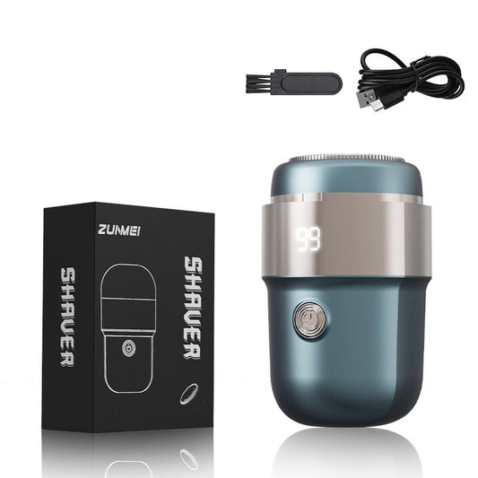 Mini USB Capsule Electric Shaver for Men Rechargeable Beard Shaver with Digital Display Beard Razor Type-C Charging Travel Razor