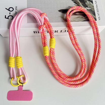 Personalized Trend Double Color Mobile Phone Universal Lanyard Diagonal Span Long Rope Shoulder Strap Rope Fashion Safety Rope