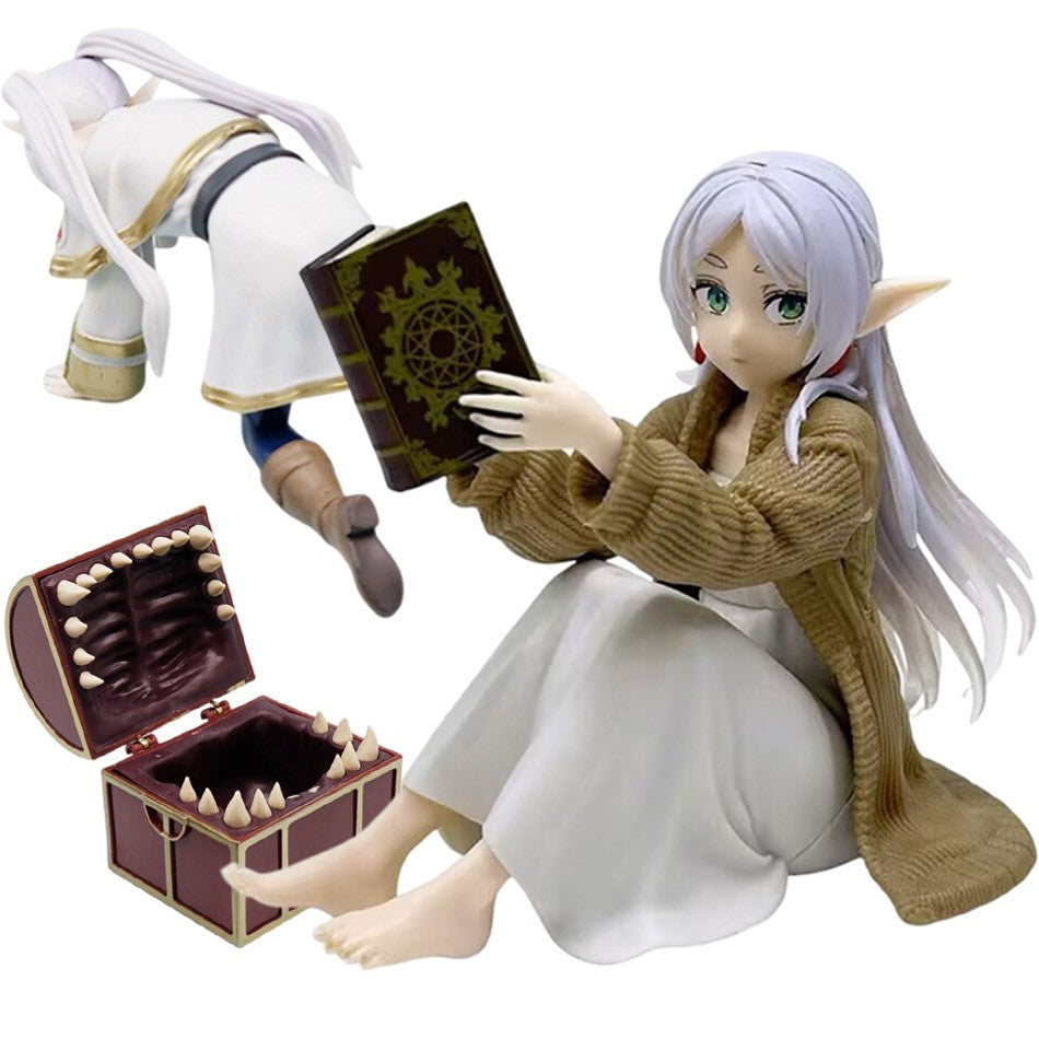Frieren: Beyond Journey's End Anime Figure para Mesa - Fofa, com Pijama, Caça ao Tesouro - Frieren Action Figure Estatueta Modelo Boneca Brinquedo
