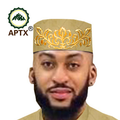 Novo Chapéu de Oração da Moda Africano Muçulmano Islâmico Kippah Bonés Árabes Masculinos Arábia Muçulmano Bordado Lenço Árabe Muçulmano Islâmico Masculino Boné Lenço de Cabeça