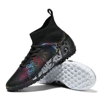 New Football Boots For Man, High Top FG/TF Soccer Shoes High Quality Kids Anti-Slip Grass Training Soccer Cleats Wide Size 31-48