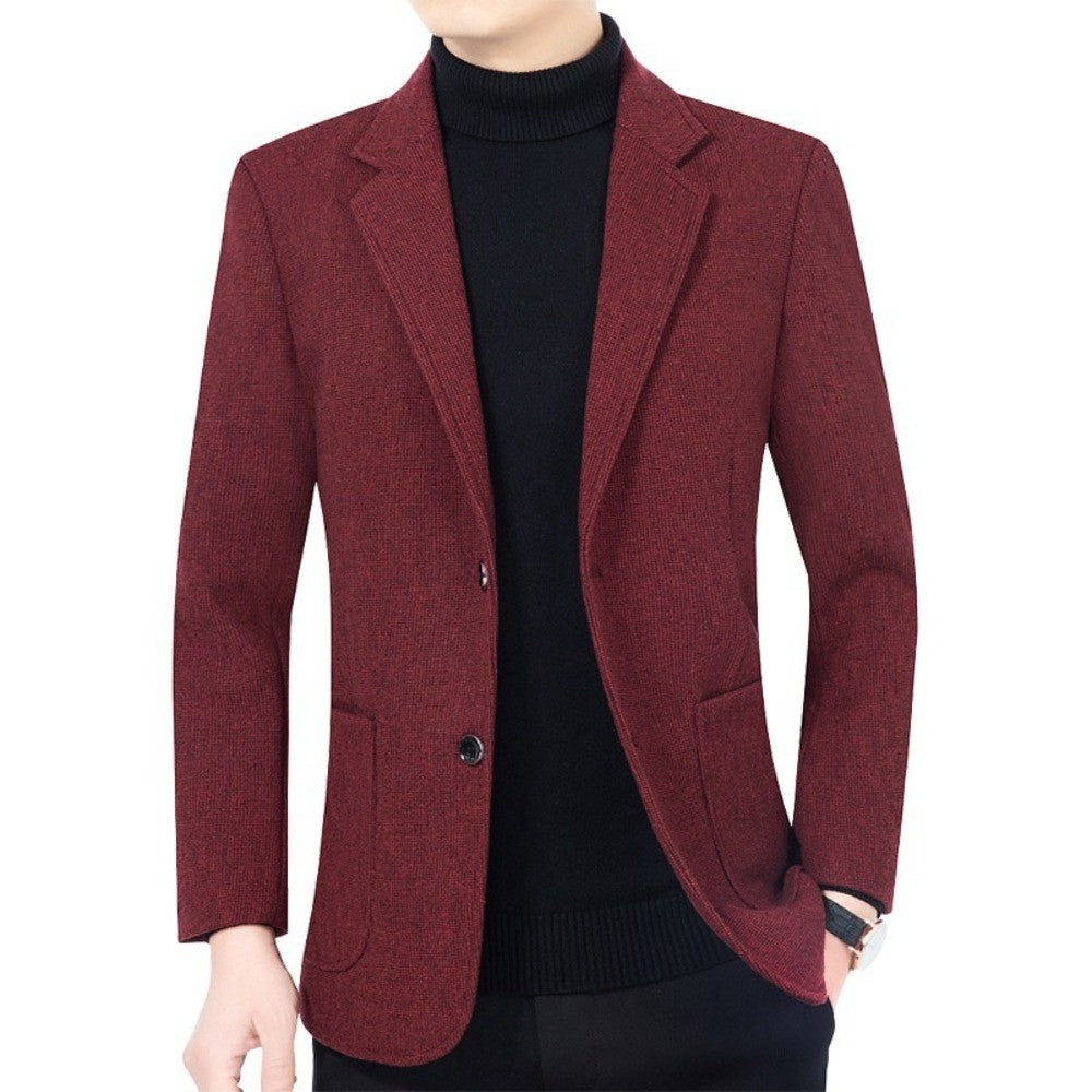 2025 Spring/ Autumn New Men's Blazer - Business Casual Single Suit Jacket for Middle-Aged Gentlemen