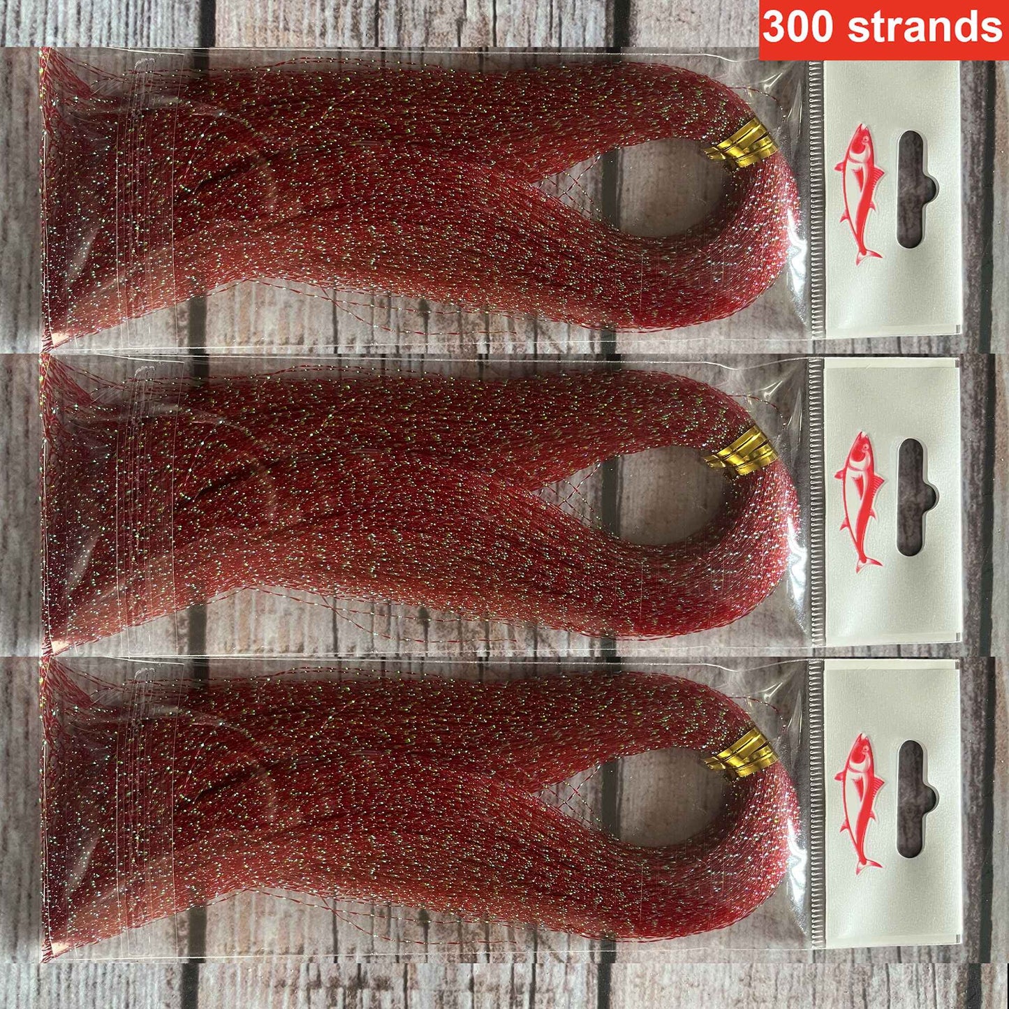 Pacote com 3 ou 10 unidades de 300 fios de tinsel torcido para iscas de pesca com mosca, linha de amarração, flash de cristal brilhante, material DIY