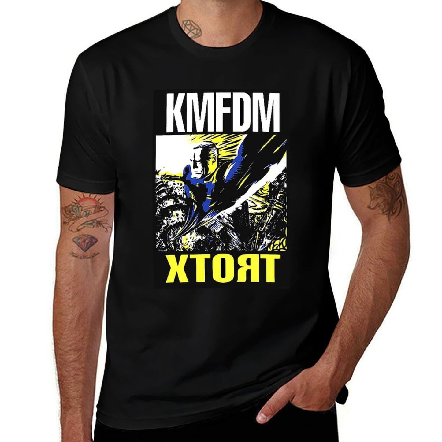 man t man graphic KMFDM shirt t plain logo T-Shirt t shirt designer shirts T-Shirt