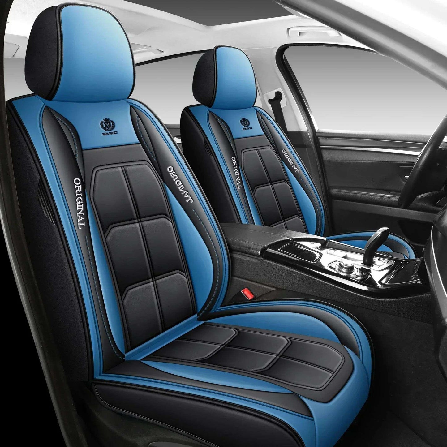 Car seat covers, artificial leather, fully wrapped muscle seat covers, waterproof, wear-resistant, soft and comfortable 1PC