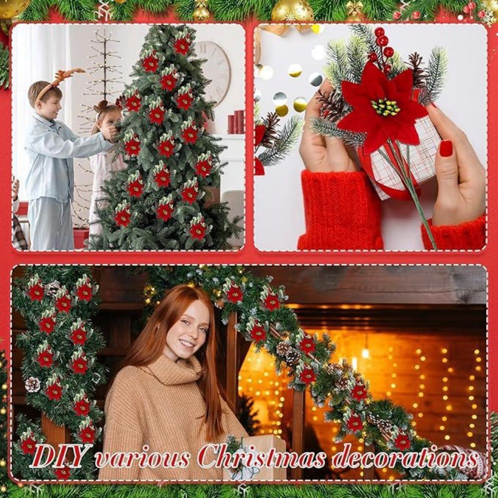 Artificial Flowers Maintenance-Free Christmas Bouquet Red Berry Decoration Festive Holiday Artificial Flowers For Festive Home