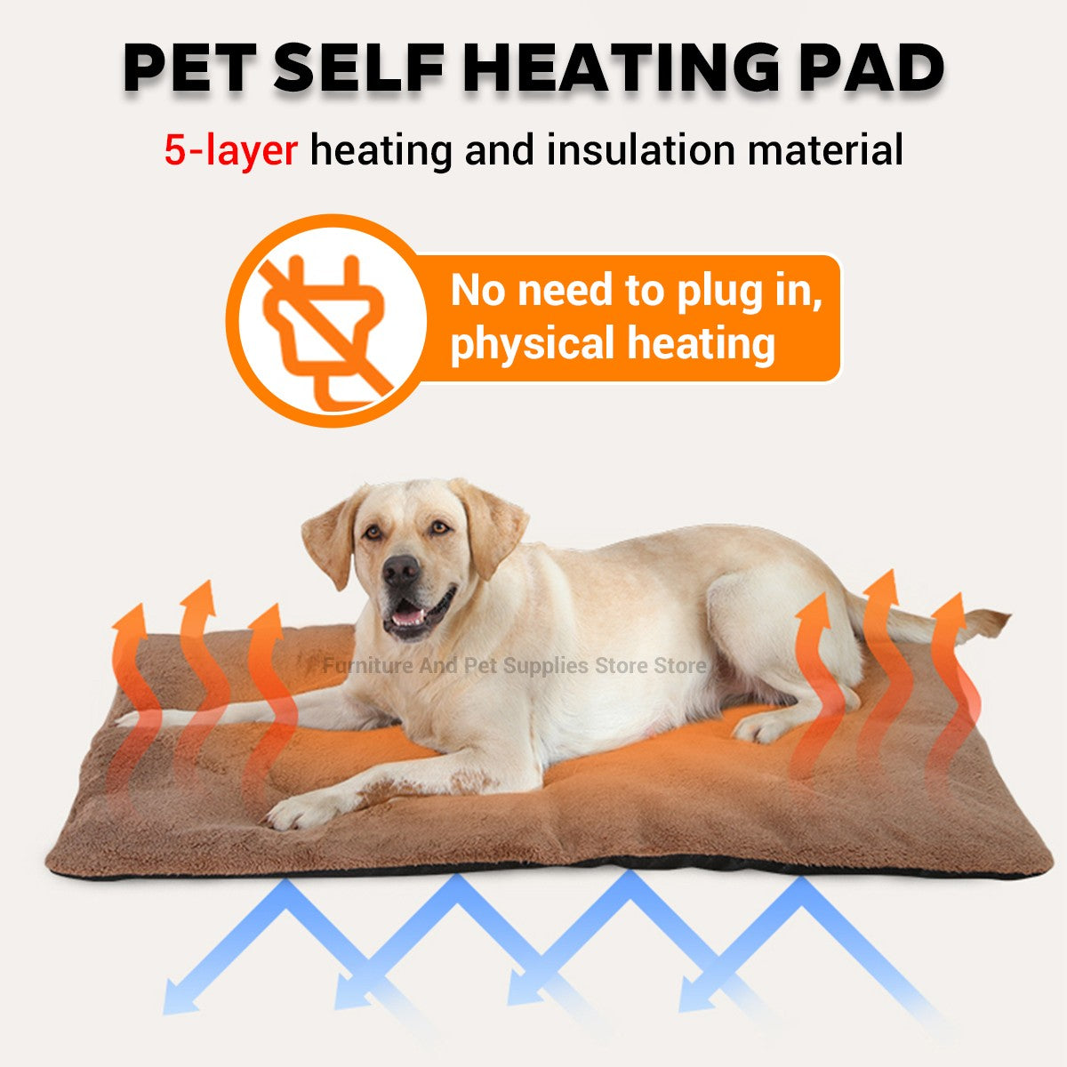 Almofada térmica autoaquecível para animais de estimação, almofada térmica extra quente para caixas de cachorro lavável antiderrapante, tapete para canil, suprimentos para cães e gatos de pequeno e médio porte