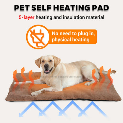 Almofada térmica autoaquecível para animais de estimação, almofada térmica extra quente para caixas de cachorro lavável antiderrapante, tapete para canil, suprimentos para cães e gatos de pequeno e médio porte