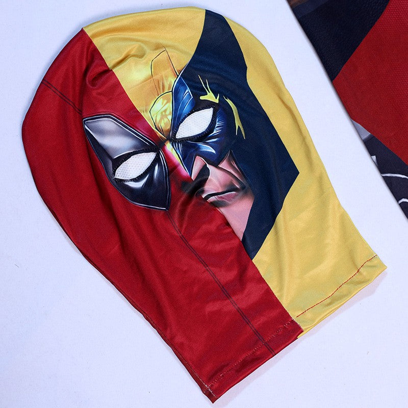 Deadpool vs Wolverine Boys Superhero Cosplay Spandex Suits with Accessories Swords Claws Children Birthday Gift Toy Role Play