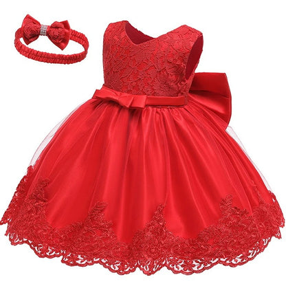 LZH Baby Girl Dress Newborn Clothes Princess Dress+Headwear For Toddler Birthday Wedding Christening Infant Party Christmas Gown